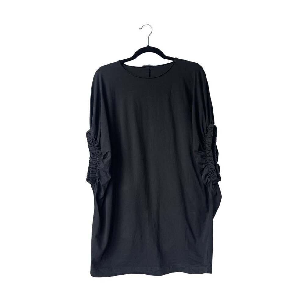 Zara Oversized Womens Top Size S Black Batwing Sleeves Lagenlook Minimalist